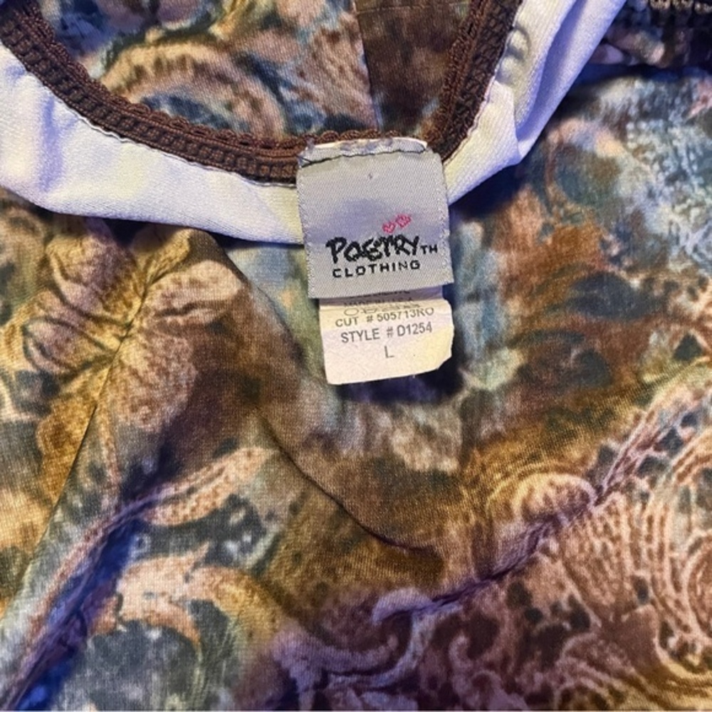 Y2K Poetry Blue/Brown‎ Floral Paisley Print Midi Dress - Picture 5 of 5